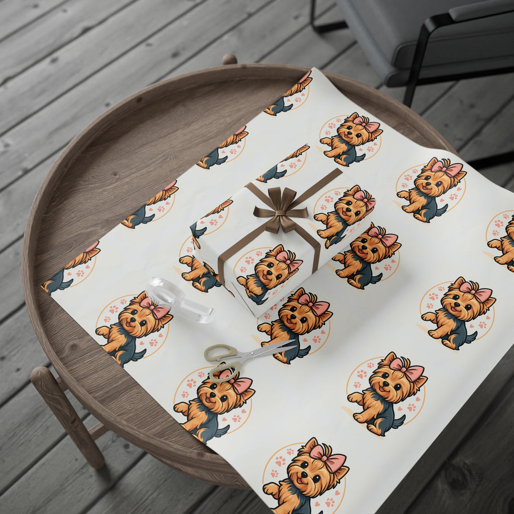 Cute Yorkie Pattern Wrapping Paper | Dog Print Gift Wrap Roll