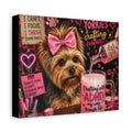 Yorkie Crafting Canvas Wall Art — "Crafting with ADHD" Matte Stretched Canvas