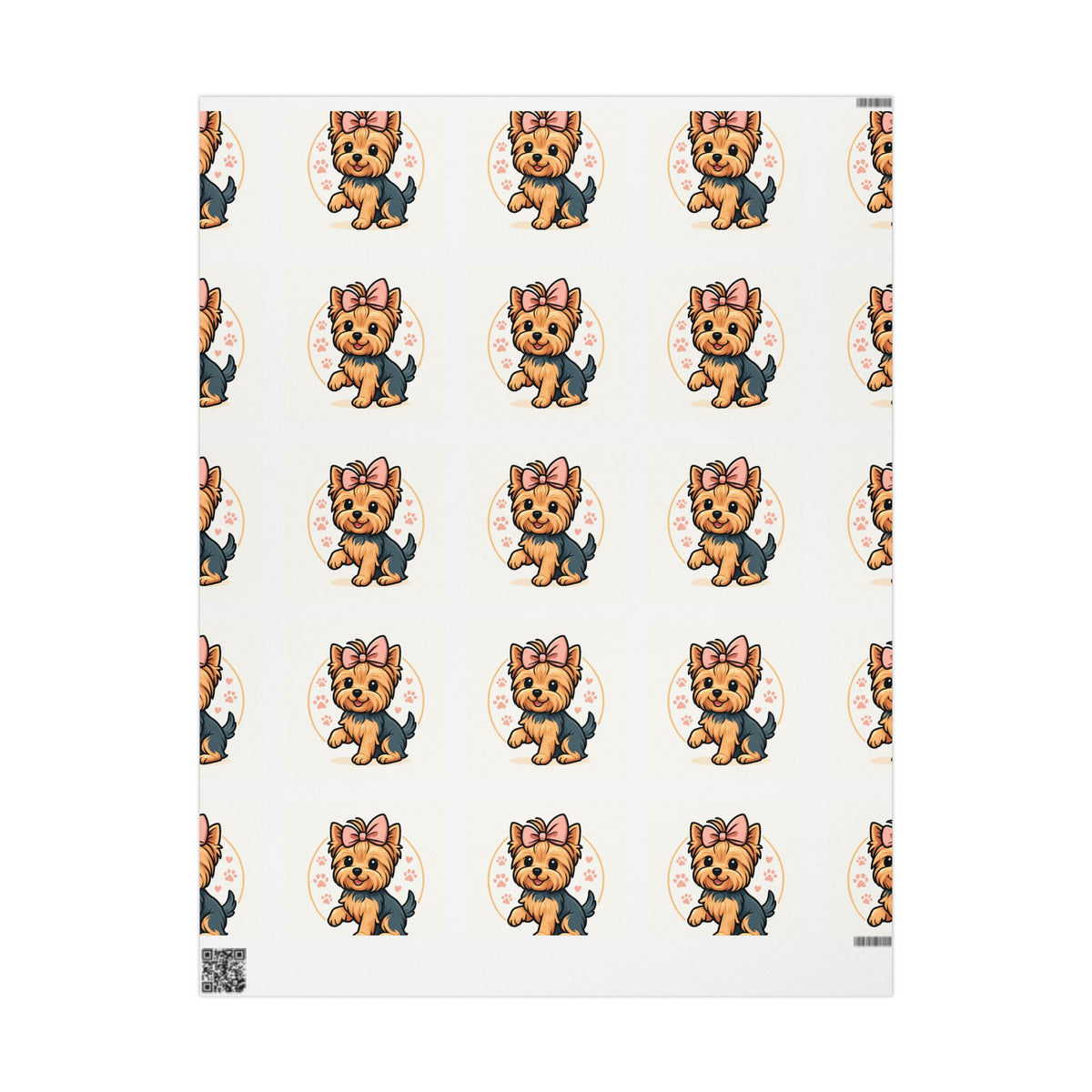 Cute Yorkie Pattern Wrapping Paper | Dog Print Gift Wrap Roll