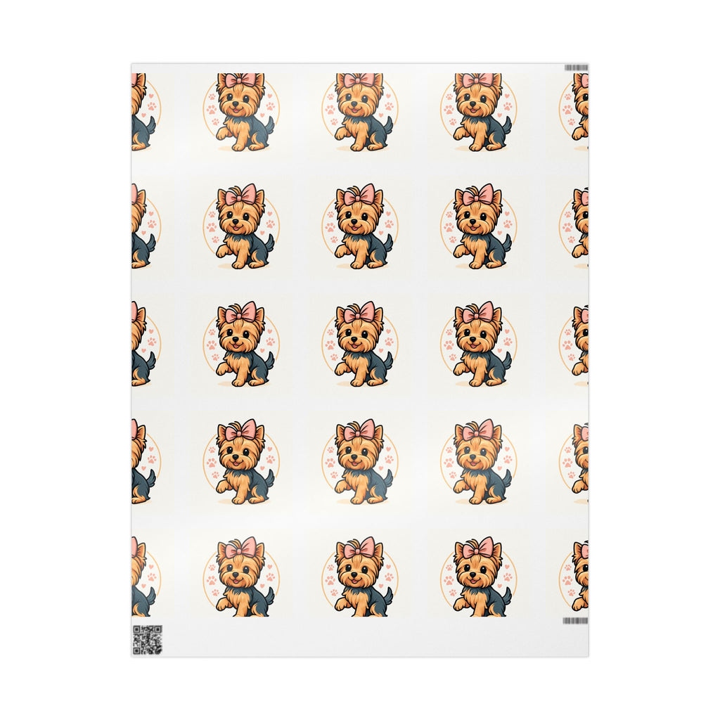 Cute Yorkie Pattern Wrapping Paper | Dog Print Gift Wrap Roll