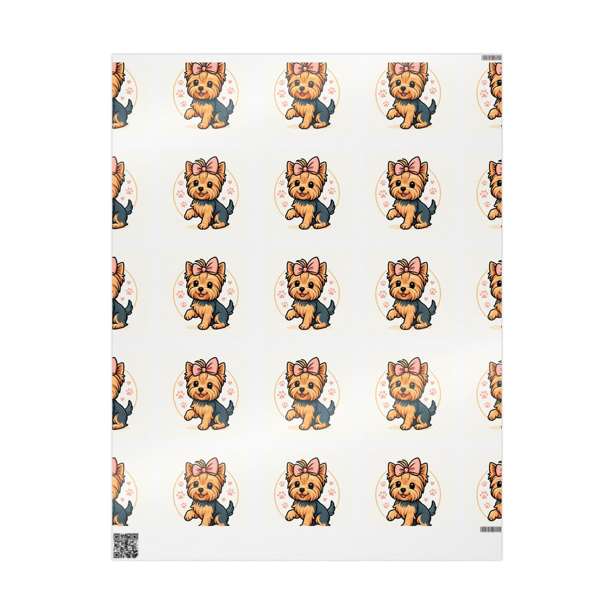 Cute Yorkie Pattern Wrapping Paper | Dog Print Gift Wrap Roll
