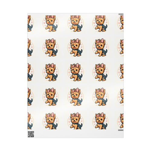 Cute Yorkie Pattern Wrapping Paper | Dog Print Gift Wrap Roll