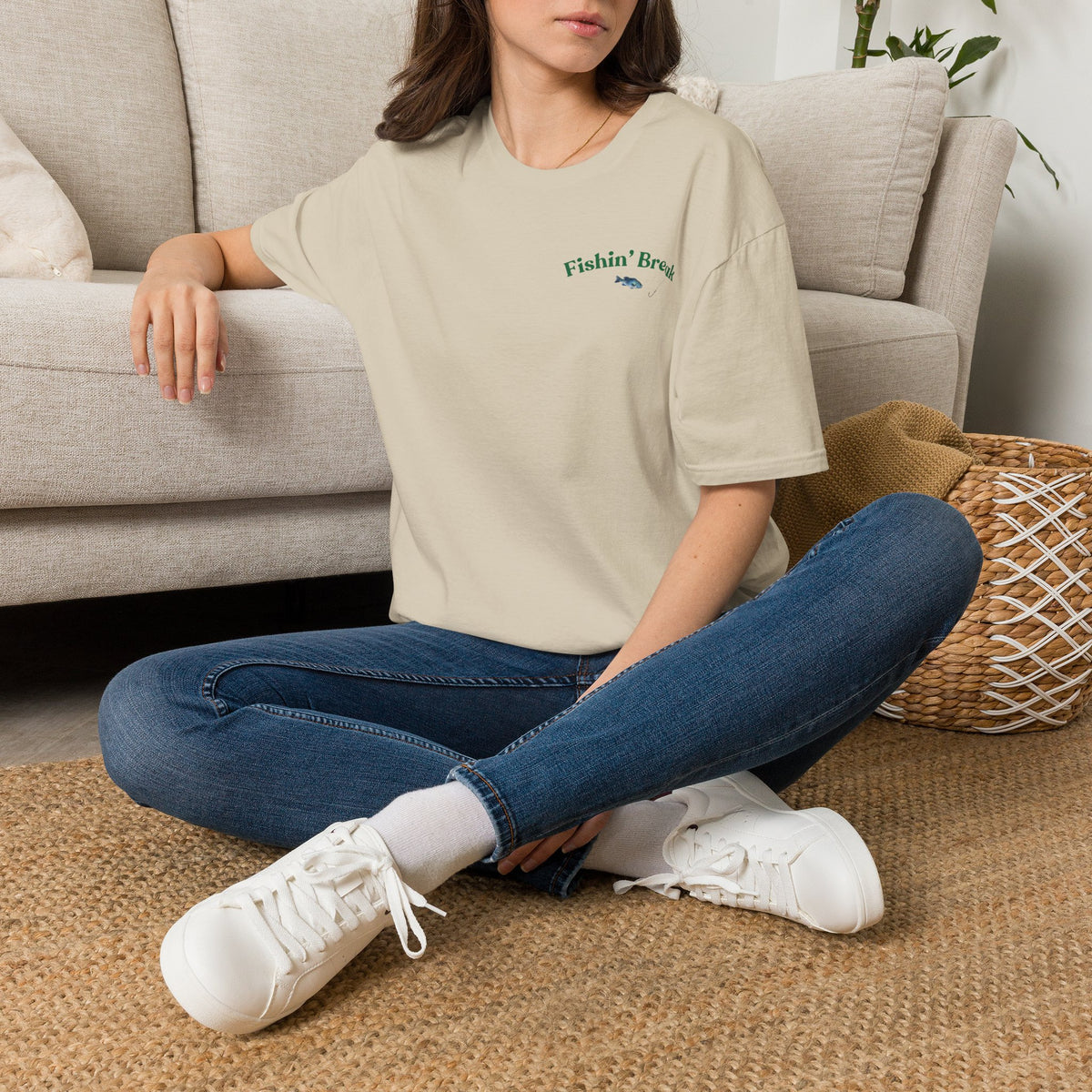 Fishin' Breezy T-Shirt | Minimal Fishing Graphic, Pocket-Style Shirt