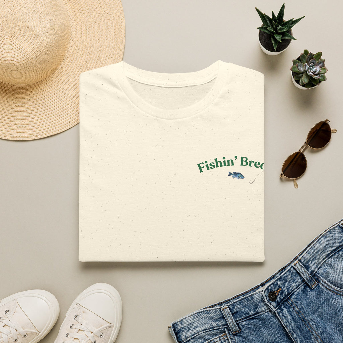 Fishin' Breezy T-Shirt | Minimal Fishing Graphic, Pocket-Style Shirt