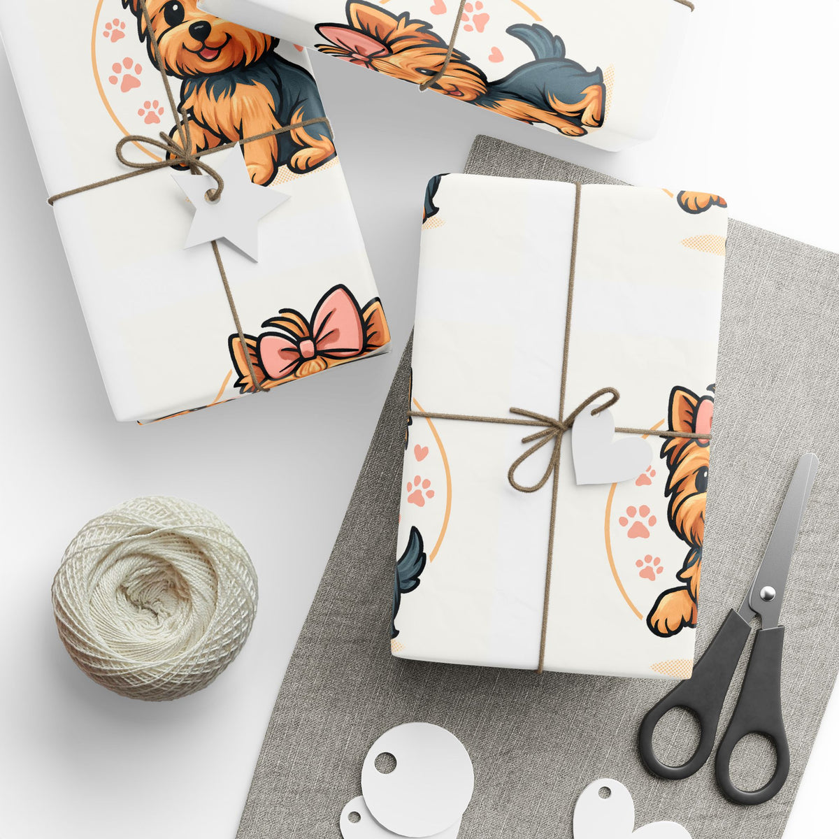 Cute Yorkie Pattern Wrapping Paper | Dog Print Gift Wrap Roll