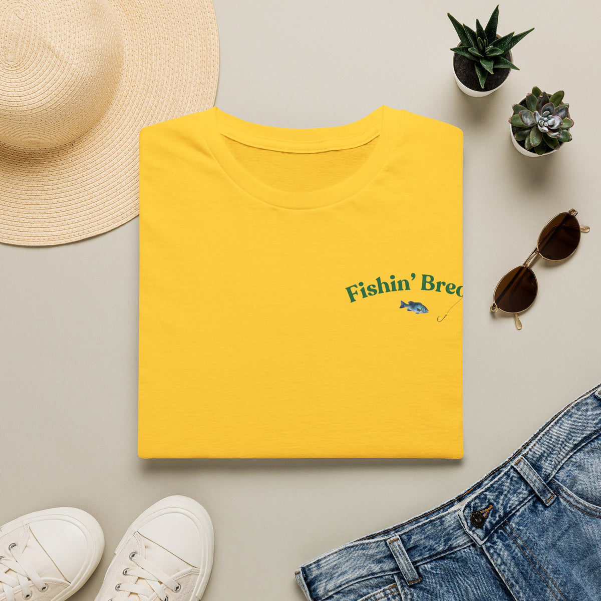 Fishin' Breezy T-Shirt | Minimal Fishing Graphic, Pocket-Style Shirt