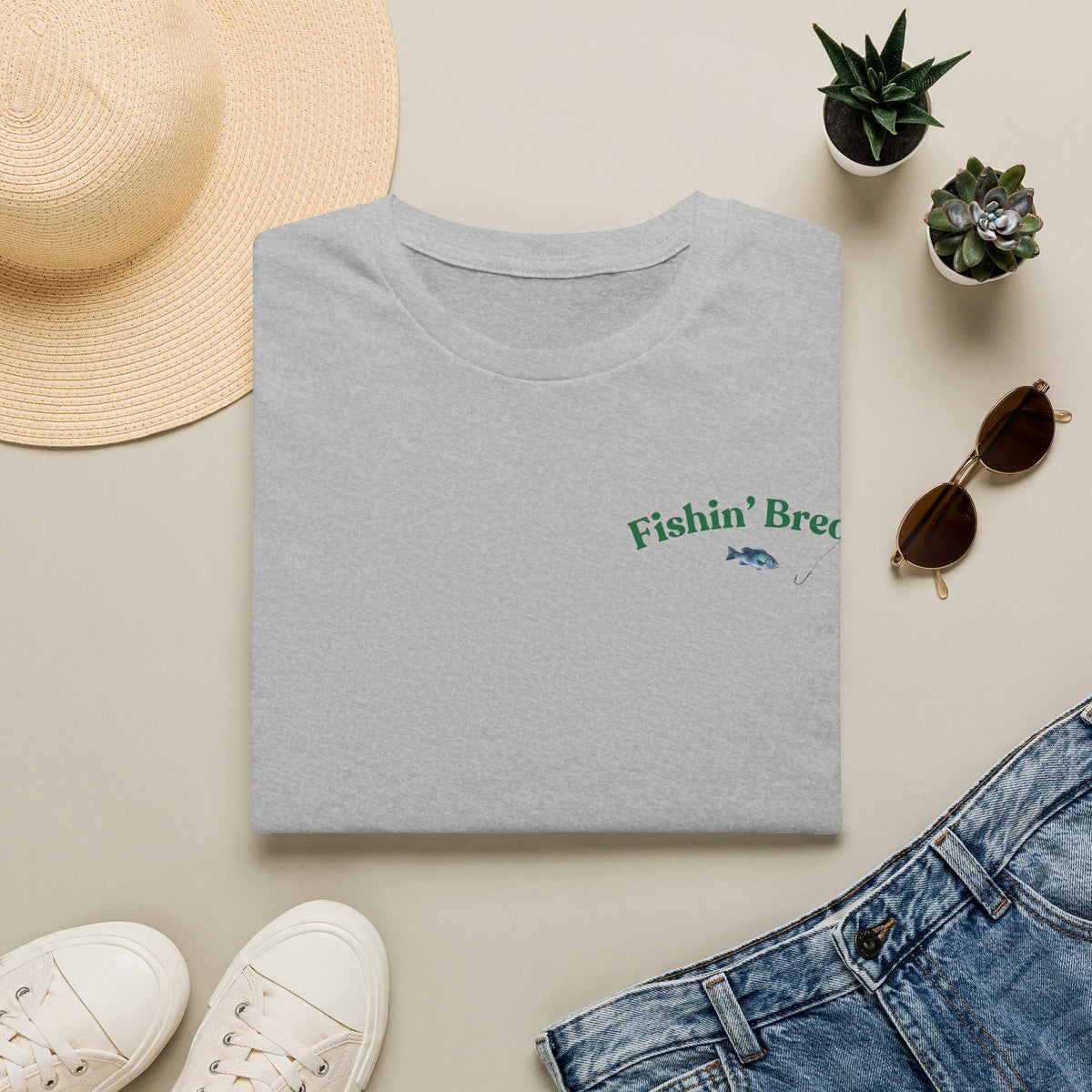 Fishin' Breezy T-Shirt | Minimal Fishing Graphic, Pocket-Style Shirt