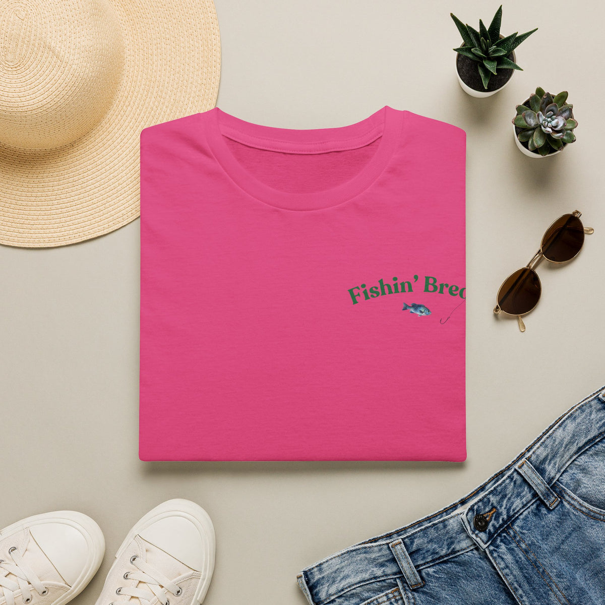 Fishin' Breezy T-Shirt | Minimal Fishing Graphic, Pocket-Style Shirt