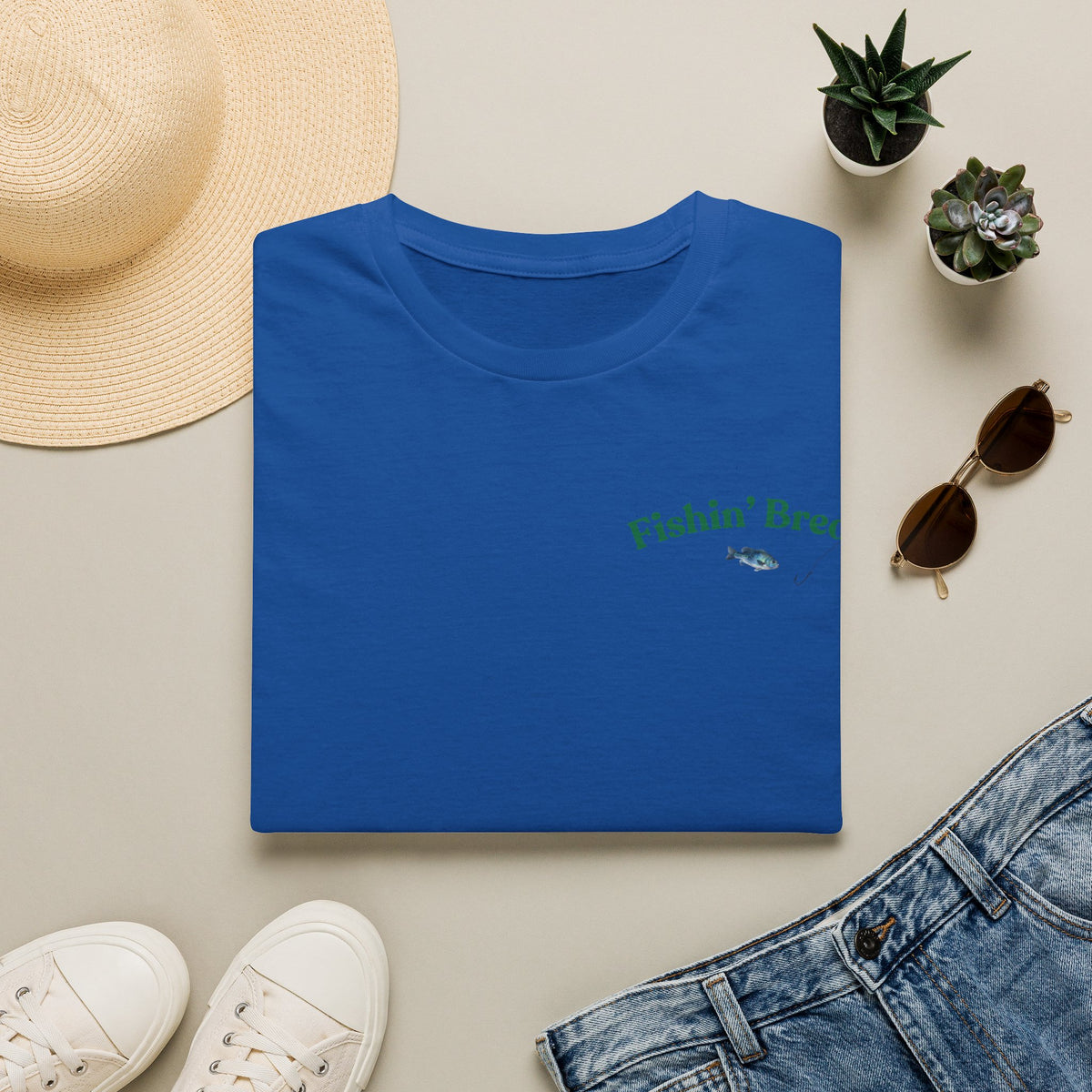 Fishin' Breezy T-Shirt | Minimal Fishing Graphic, Pocket-Style Shirt