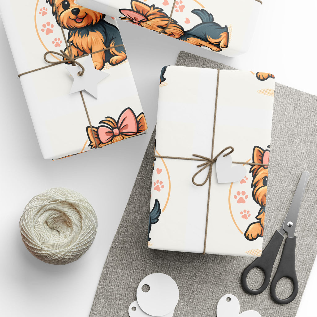 Cute Yorkie Pattern Wrapping Paper | Dog Print Gift Wrap Roll