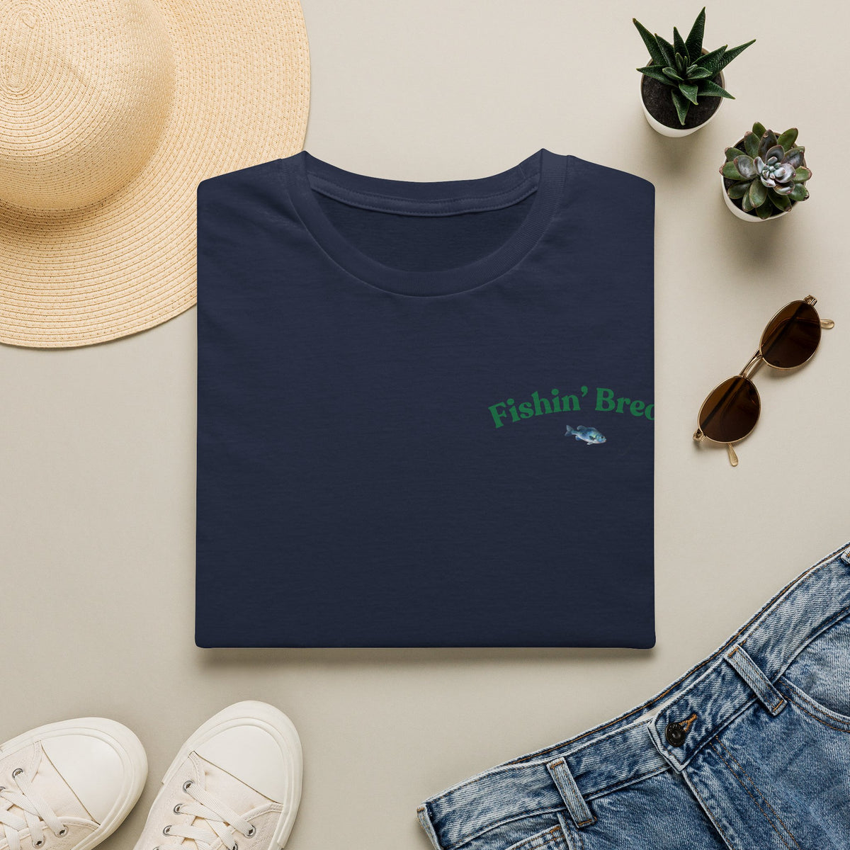Fishin' Breezy T-Shirt | Minimal Fishing Graphic, Pocket-Style Shirt