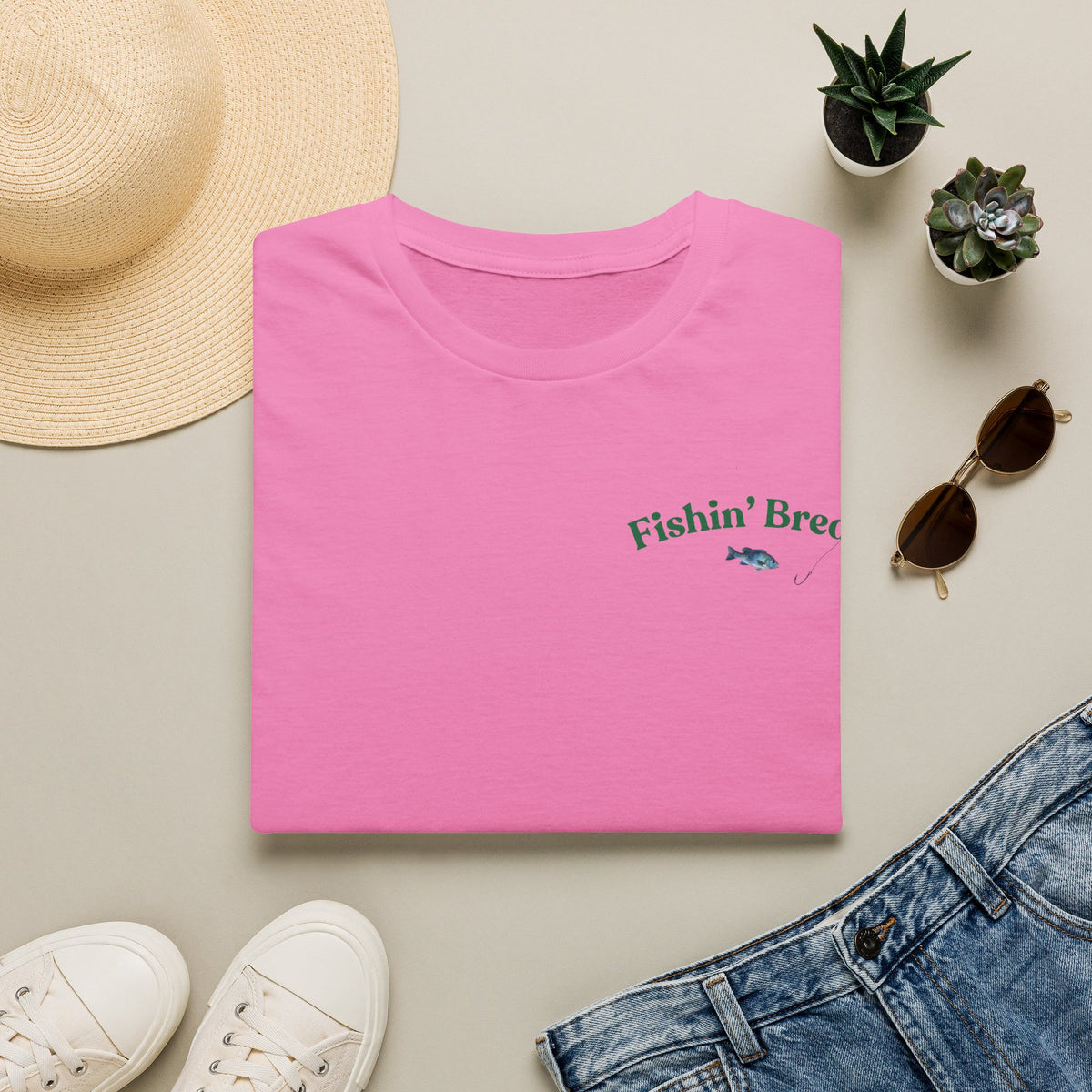 Fishin' Breezy T-Shirt | Minimal Fishing Graphic, Pocket-Style Shirt