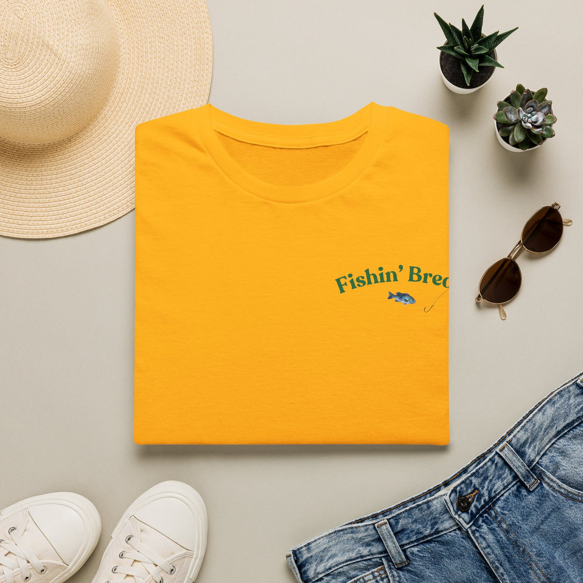 Fishin' Breezy T-Shirt | Minimal Fishing Graphic, Pocket-Style Shirt